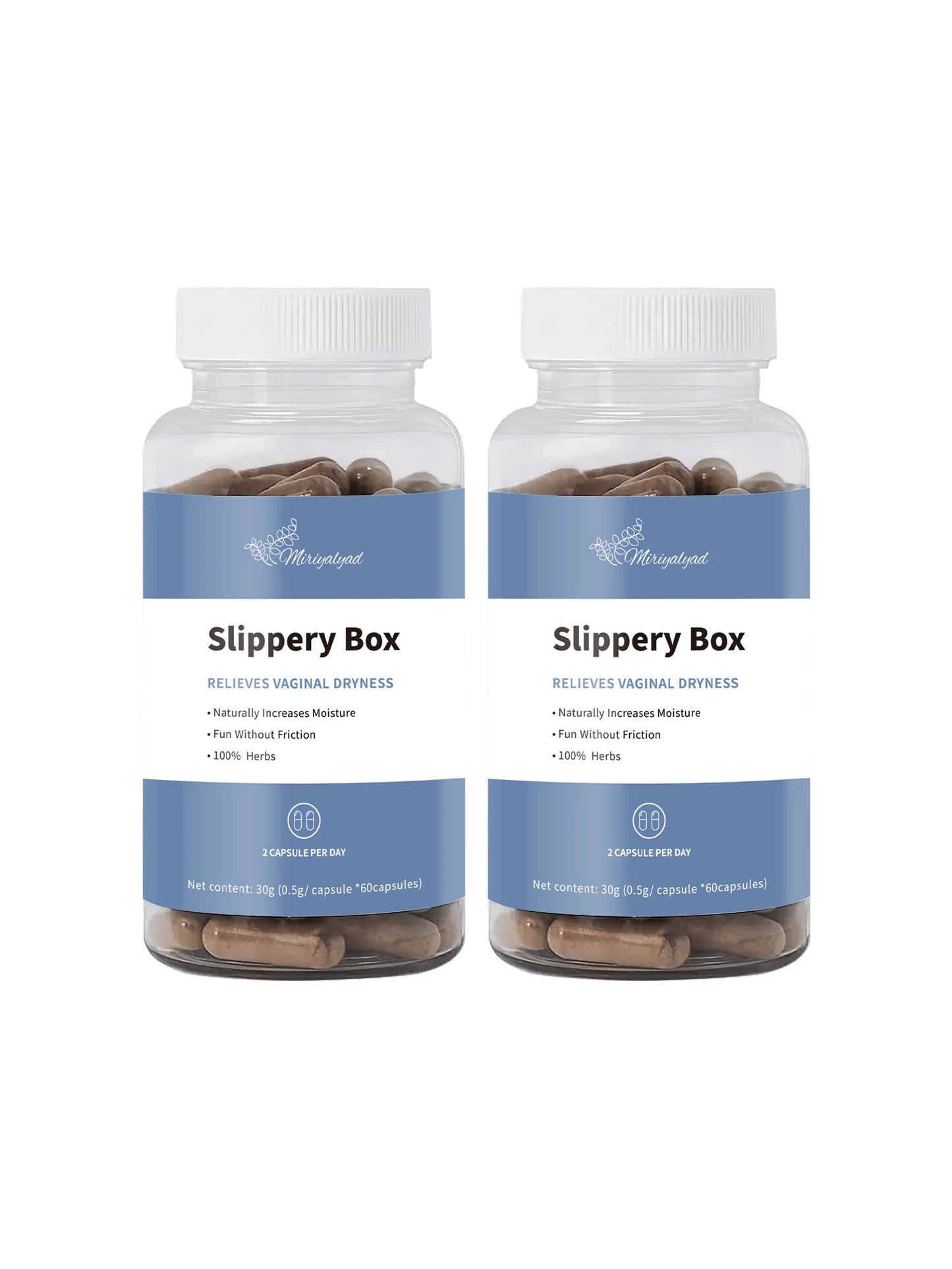 Miriyalyad Slippery Box - for Natural Moisture Support, Feminine Care for Health | Feminine Care for Women, 60 Fast-Acting Capsules