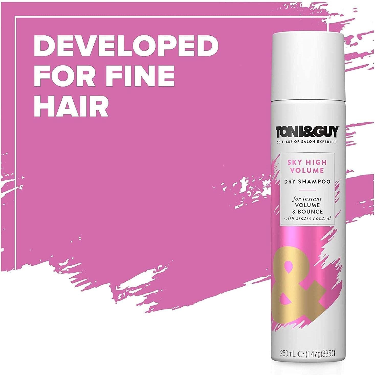6 Pack of Toni & Guy Sky High Volume Shampoo for Instant Volume and Glamourous Bounce with Static Control, 250Ml with Oil-Absorbing Formula to Boost Volume