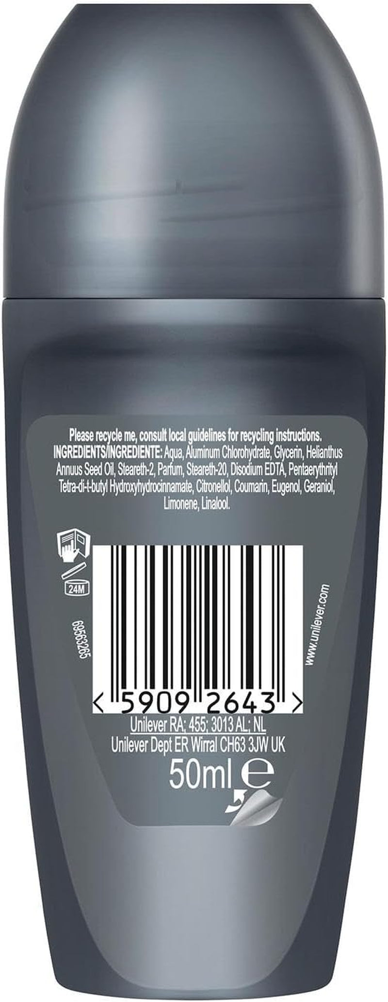 Dove Men+Care Roll on Classic 48 Hours Sweat and Odour Protection with Long Lasting Fresh and Clean Fragrance Antiperspirant Travel Size Deodorant, 50Ml Pack of 3