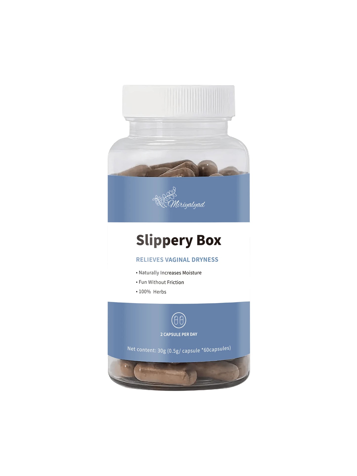 Miriyalyad Slippery Box - for Natural Moisture Support, Feminine Care for Health | Feminine Care for Women, 60 Fast-Acting Capsules