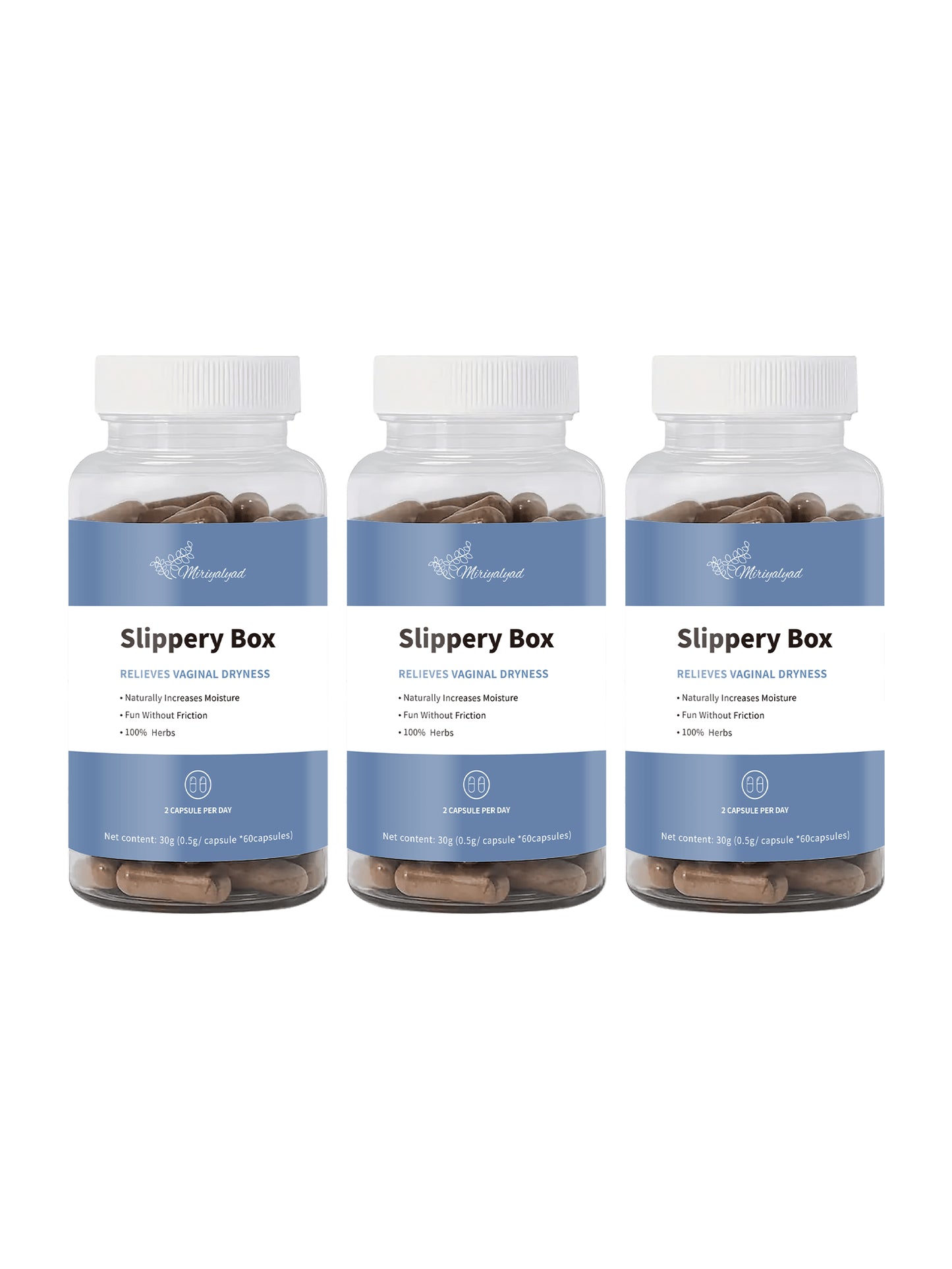 Miriyalyad Slippery Box - for Natural Moisture Support, Feminine Care for Health | Feminine Care for Women, 60 Fast-Acting Capsules