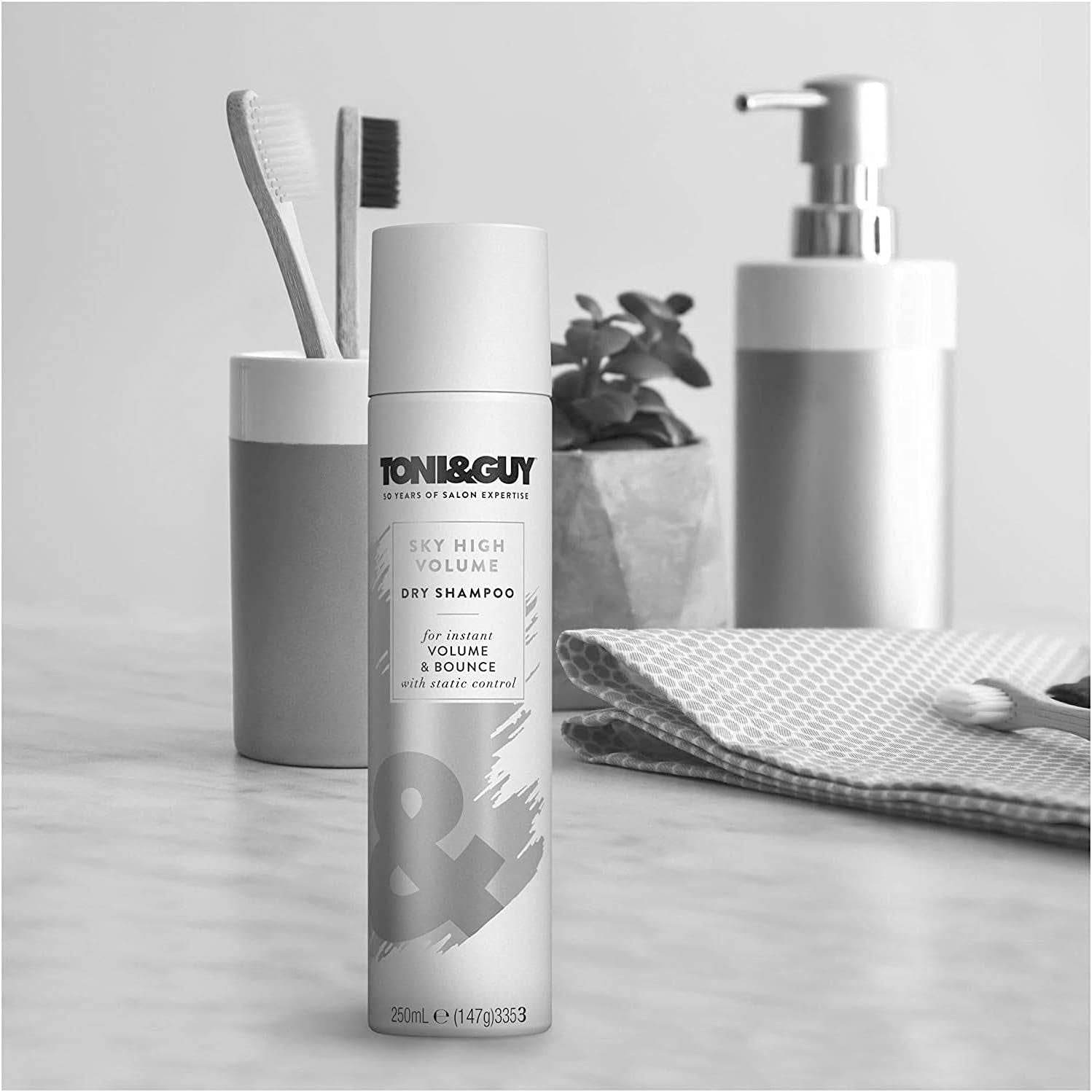 6 Pack of Toni & Guy Sky High Volume Shampoo for Instant Volume and Glamourous Bounce with Static Control, 250Ml with Oil-Absorbing Formula to Boost Volume