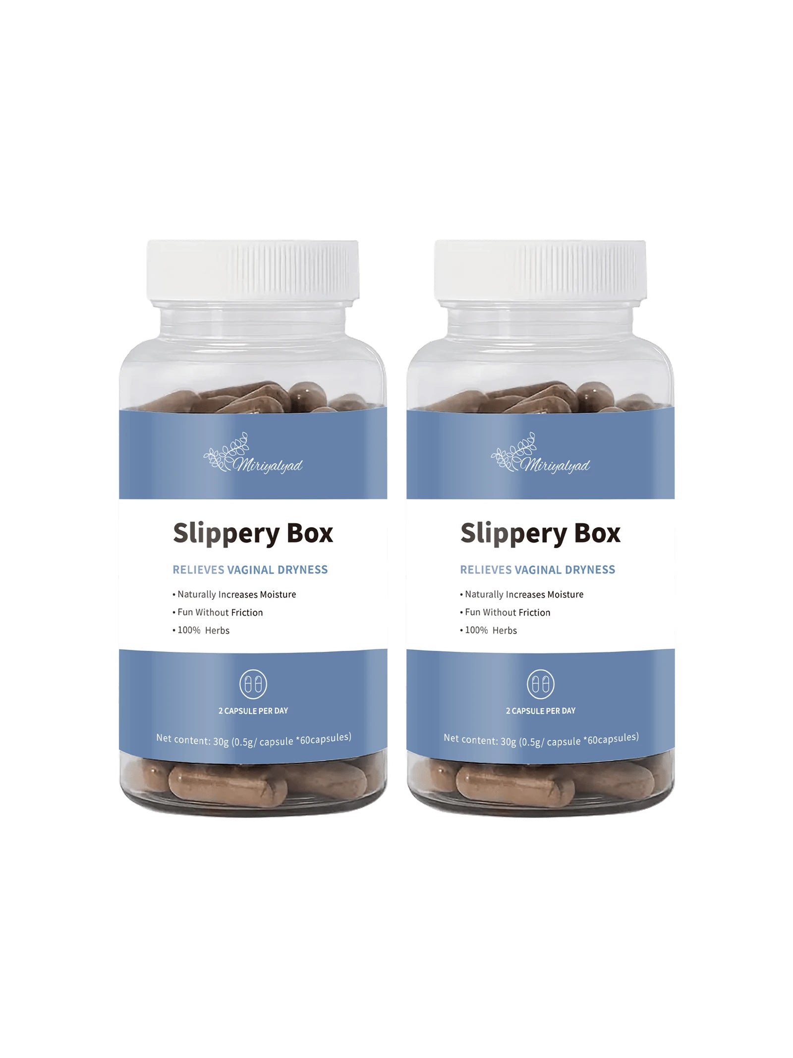 Miriyalyad Slippery Box - for Natural Moisture Support, Feminine Care for Health | Feminine Care for Women, 60 Fast-Acting Capsules