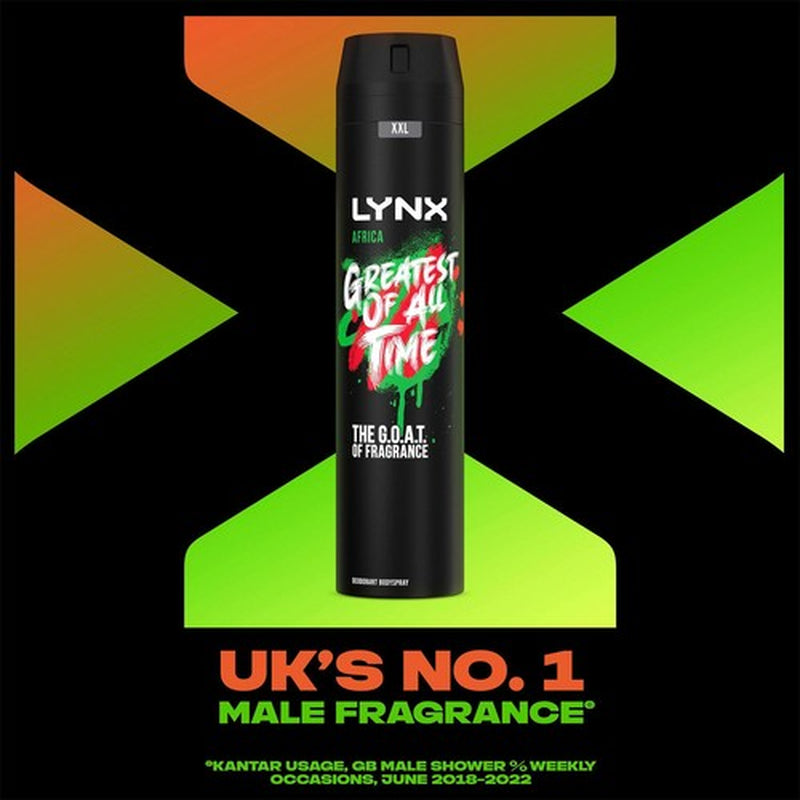 Lynx XXL Africa 48-Hour High Definition Fragrance Body Spray Deodorant, 6X250Ml