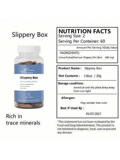 Miriyalyad Slippery Box - for Natural Moisture Support, Feminine Care for Health | Feminine Care for Women, 60 Fast-Acting Capsules
