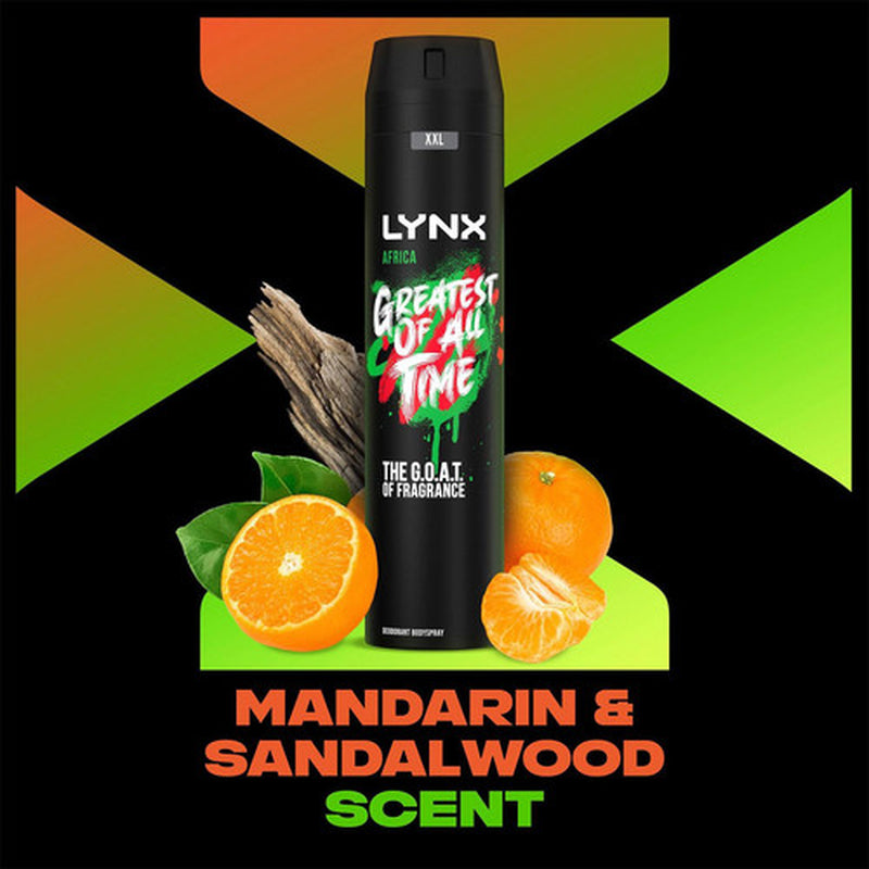 Lynx XXL Africa 48-Hour High Definition Fragrance Body Spray Deodorant, 6X250Ml