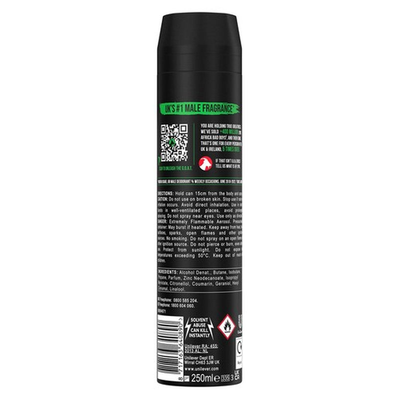 Lynx XXL Africa 48-Hour High Definition Fragrance Body Spray Deodorant, 6X250Ml