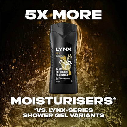 3 Pack of  12 Hour Refreshing Fragrance Gold Oud Wood and Vanilla Body Wash with Plant-Based Moisturisers & Dual Action Power, Keep Smelling Irresistible!
