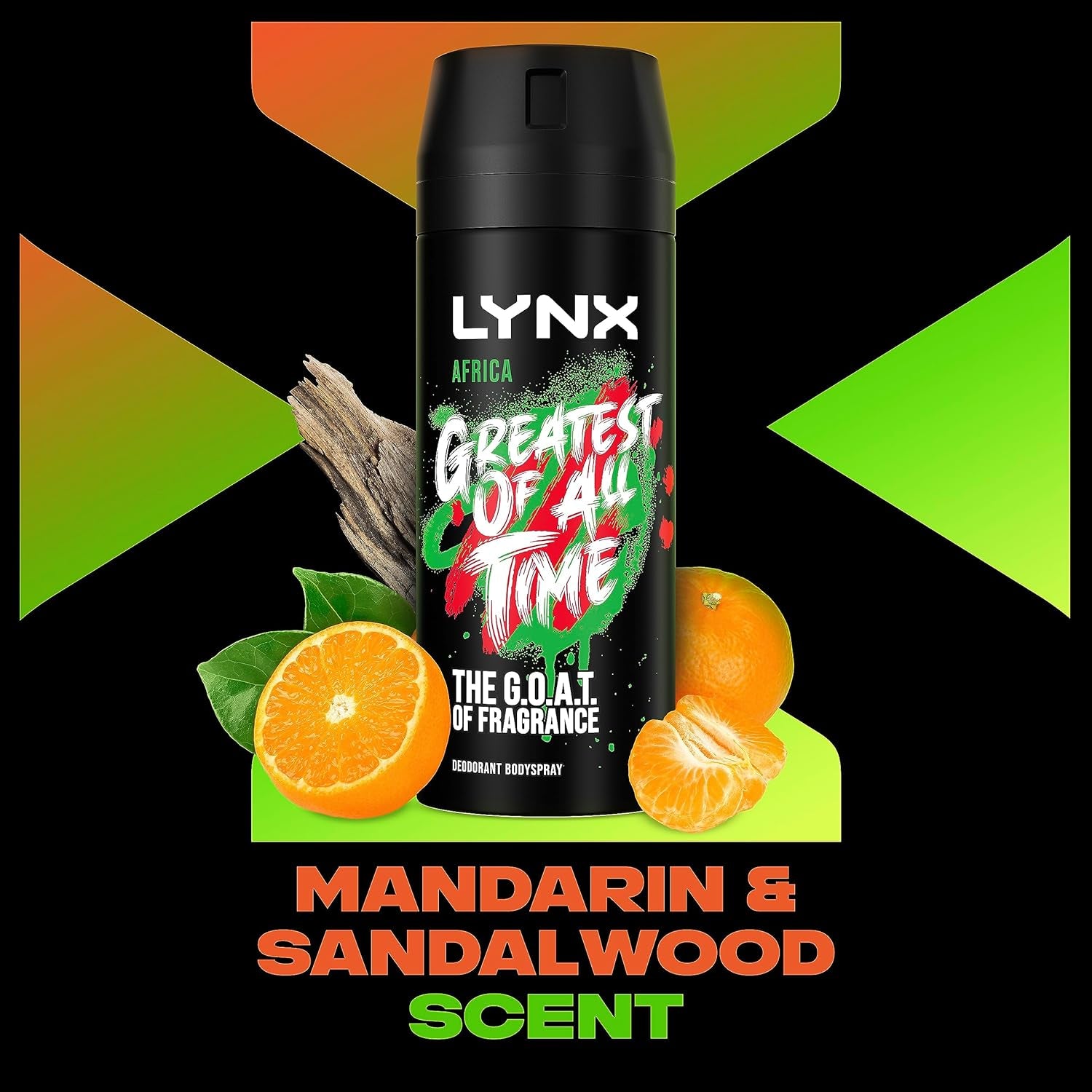 Lynx Africa the G.O.A.T. of Fragrance Aerosol Bodyspray 48 Hours of Odour-Busting Zinc Tech Deodorant to Finish Your Style 6X 150 Ml