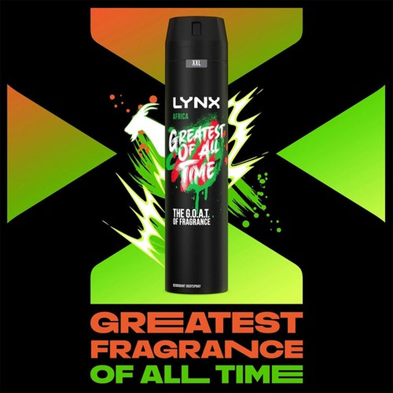 Lynx XXL Africa 48-Hour High Definition Fragrance Body Spray Deodorant, 6X250Ml