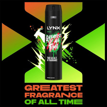Lynx XXL Africa 48-Hour High Definition Fragrance Body Spray Deodorant, 6X250Ml