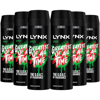 Lynx Body Spray Africa, 6 X 200Ml