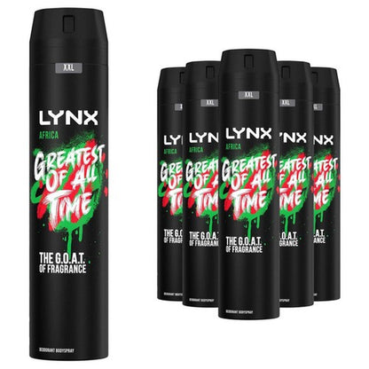 Lynx XXL Africa 48-Hour High Definition Fragrance Body Spray Deodorant, 6X250Ml