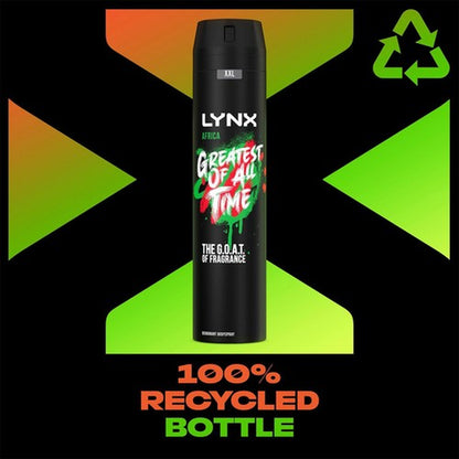 Lynx XXL Africa 48-Hour High Definition Fragrance Body Spray Deodorant, 6X250Ml